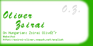 oliver zsirai business card